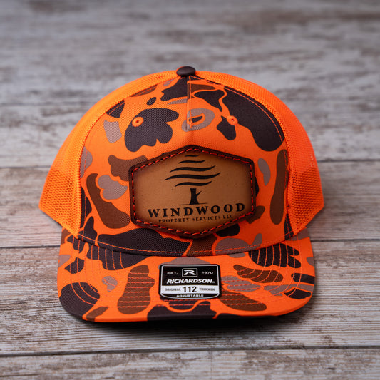 Windwood Property Services Hat - Orange Camo